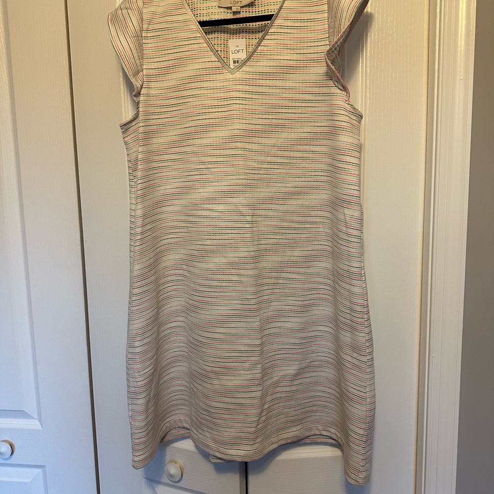 LOFT Multicolor Striped Mini Dress